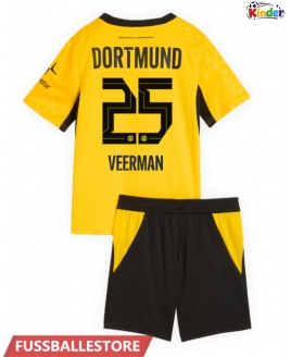 Günstige Borussia Dortmund Joey Veerman #25 Heimtrikotsatz Kinder 2026-27 Kurzarm (+ Kurze Hosen)